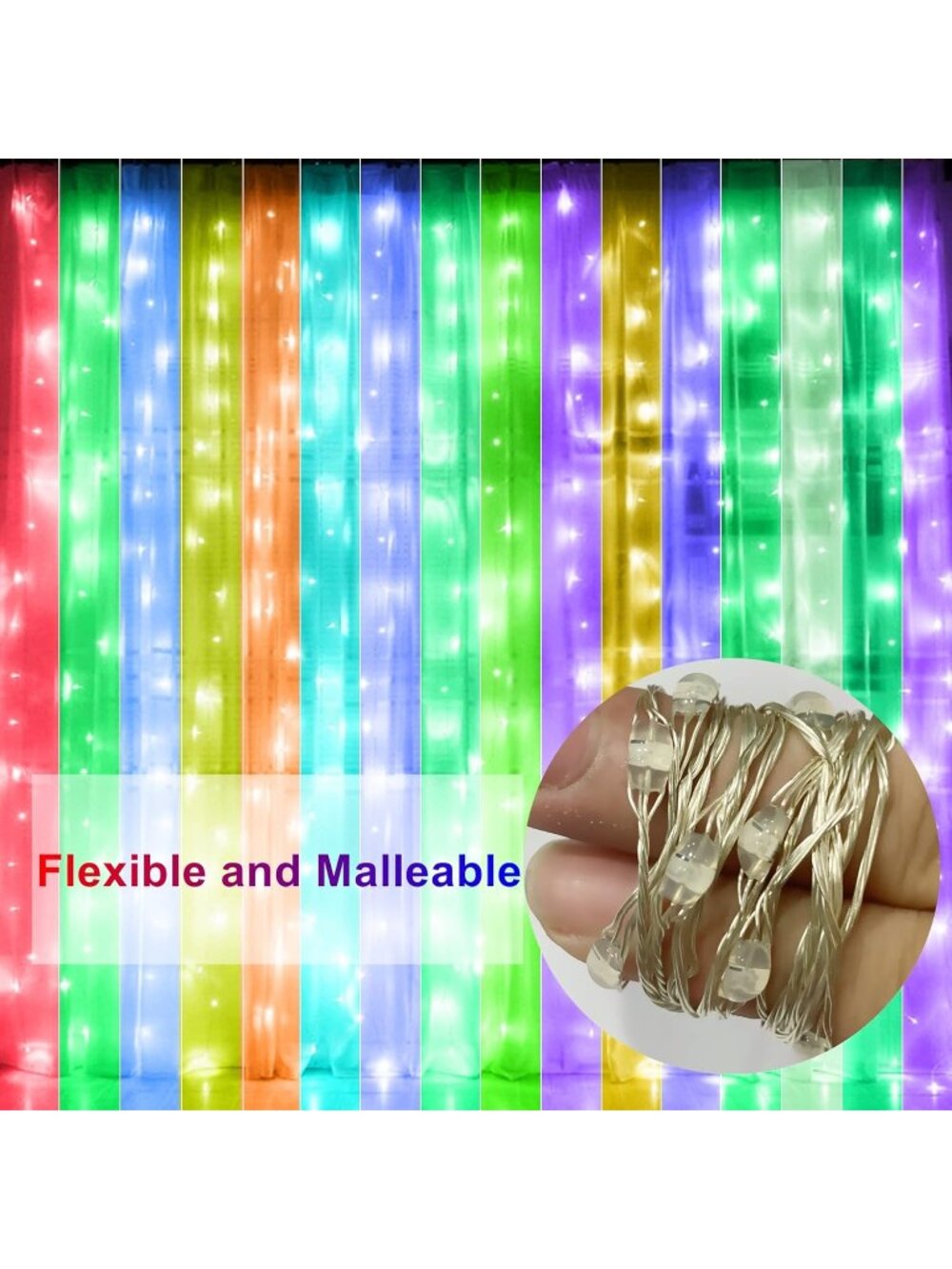 New Window Curtain String Lights - Picture 5 of 6